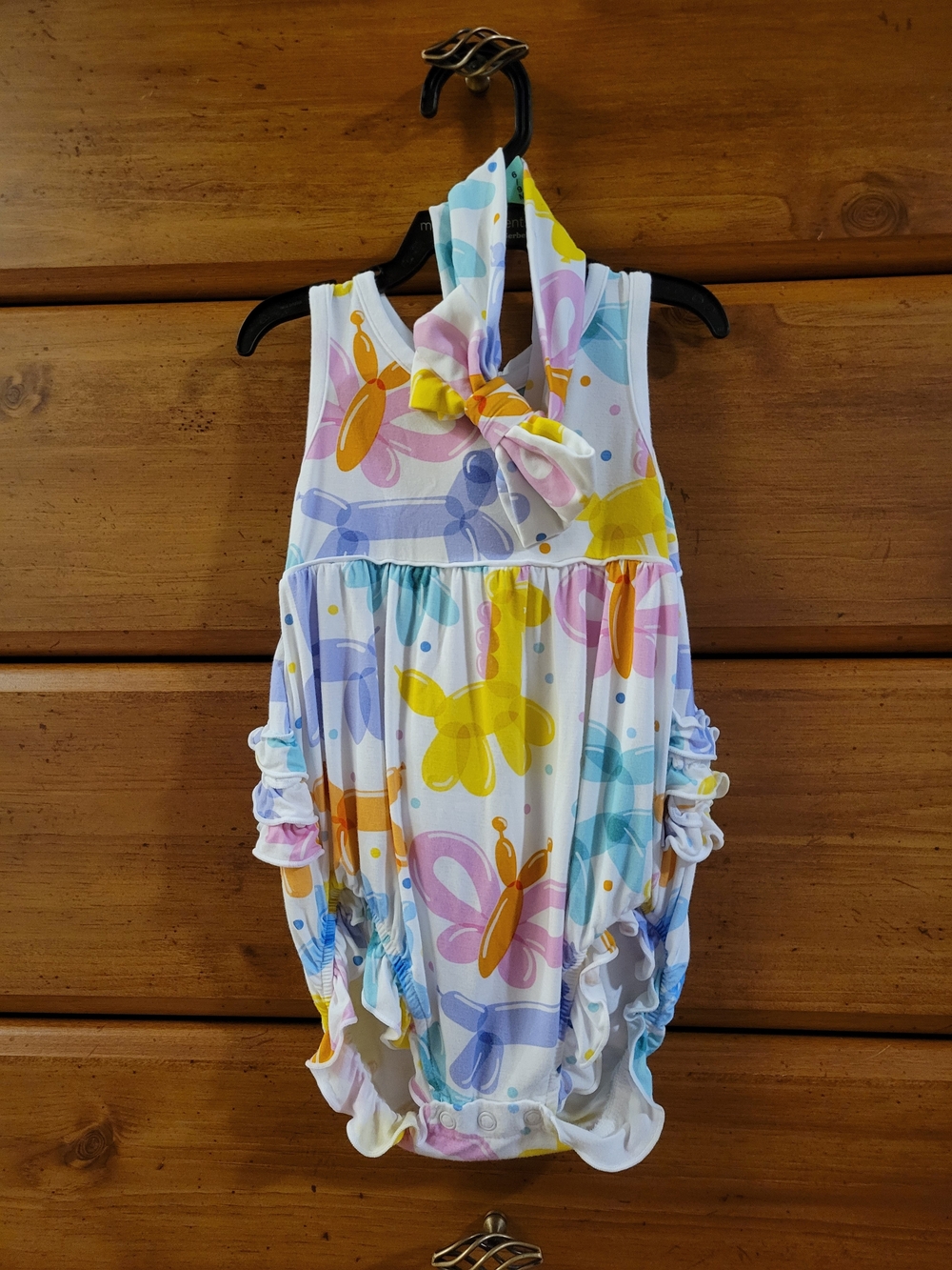 Little Sleepies White Balloon Animal Romper And Headband